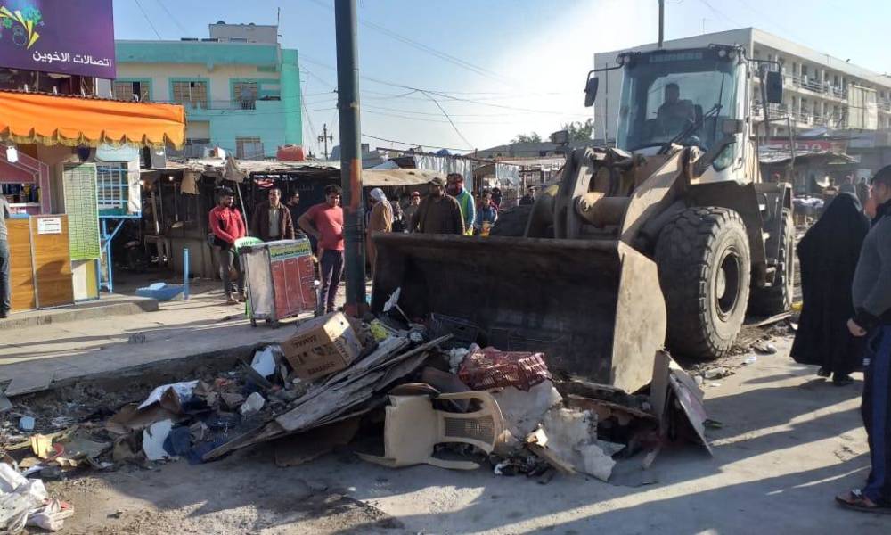 بالفيديو: إزالة سوق " باب المعظم " وسط العاصمة بغداد بالكامل