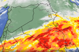 خارطة الطقس..حسب الارصاد الجوية